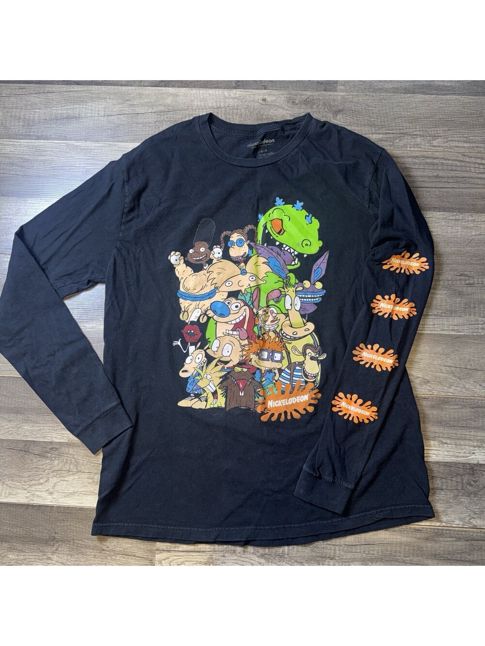Nickelodeon Classic Character Shirt Mens Large Ren Stimpy Rugrats Rockos Black